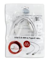 Cablexpert oplaad- en gegevenskabel, USB 3.0-stekker naar USB 3.1 type-C-stekker, 1,8 m - thumbnail