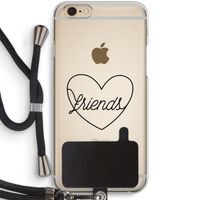 Friends heart black: iPhone 6 / 6S Transparant Hoesje met koord