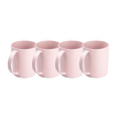 Plasticforte onbreekbare Drinkbekers - 10x - kunststof - 350 ml - roze - kinderen - camping