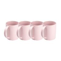 Plasticforte onbreekbare Drinkbekers - 10x - kunststof - 350 ml - roze - kinderen - camping