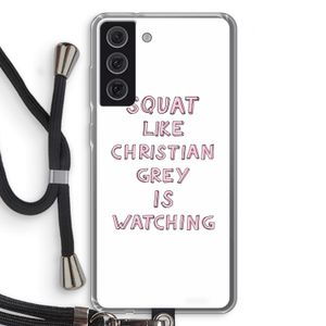 Christian Grey: Samsung Galaxy S21 FE Transparant Hoesje met koord