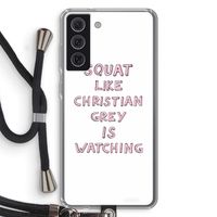 Christian Grey: Samsung Galaxy S21 FE Transparant Hoesje met koord