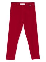 Monnalisa legging en velours à plaque logo - Rouge - thumbnail