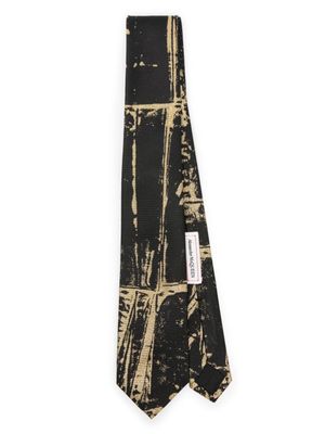 Alexander McQueen Zijden stropdas met abstracte print - Zwart