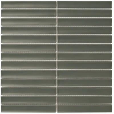 The Mosaic Factory Sevilla Mozaïek Tegel Kitkat Vinger - Army Groen Porselein Geglazuurd 296x299 mm
