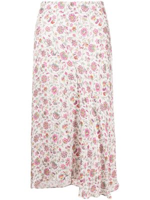 ISABEL MARANT jupe asymétrique Lisanne à fleurs - Blanc