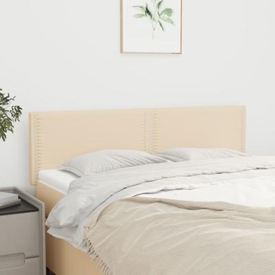 Hoofdborden 2 st 72x5x78/88 cm stof crèmekleurig