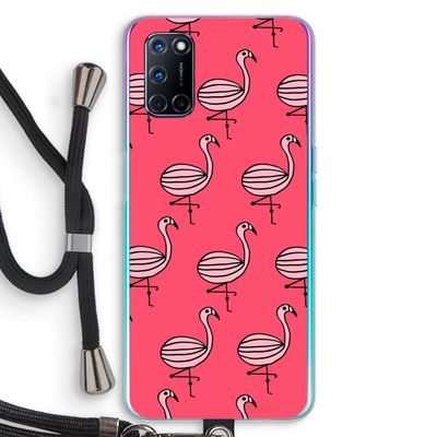 Flamingo: Oppo A92 Transparant Hoesje met koord