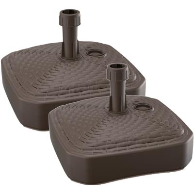 Prosperplast Parasolvoet - 2x - vierkant - rotan - bruin - 12L