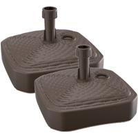 Prosperplast Parasolvoet - 2x - vierkant - rotan - bruin - 12L