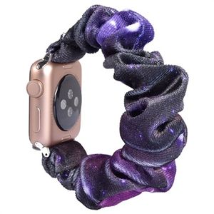 Scrunchie Apple Watch Series Ultra 2/Ultra/9/8/SE (2022)/7/SE/6/5/4/3/2/1 Bandje - 49mm/45mm/44mm/42mm - Diep Paars