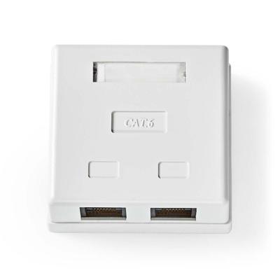 Nedis Netwerk Wanddoos | Opbouw | 2 poort(en) | UTP CAT6 | Recht | Female | Goud Verguld | PVC | Wit | Doos - CCGB89110WT