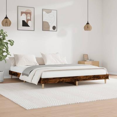 Bedframe zonder matras hout gerookt eikenkleurig 150x200 cm