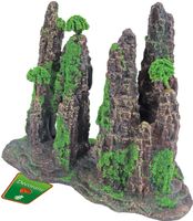 Boon Polyresin Aquariumdecoratie Rotszuilen met Mos, Boom & Schuilplaats - 22cm