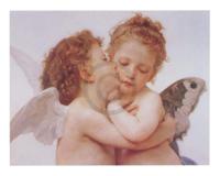 Kunstdruk William Bouguereau - The first Kiss 50x40cm Kunstdruk William Bouguereau - The first Kiss 50x40cm