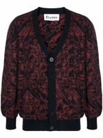 Études Studio cardigan boutonné en jacquard - Rouge