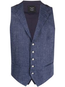 Tagliatore mélange linen-blend waistcoat - Bleu