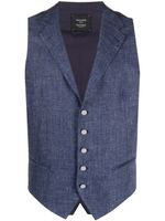 Tagliatore mélange linen-blend waistcoat - Bleu - thumbnail