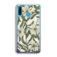 Wit bloemenpatroon: Huawei P30 Lite Transparant Hoesje