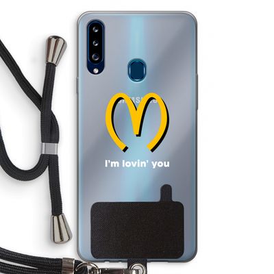I'm lovin' you: Samsung Galaxy A20s Transparant Hoesje met koord