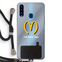 I'm lovin' you: Samsung Galaxy A20s Transparant Hoesje met koord