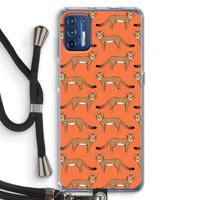 Cheetah: Motorola Moto G9 Plus Transparant Hoesje met koord - thumbnail