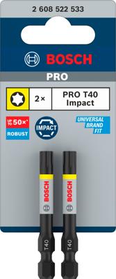 Bosch Accessoires PRO Torx slagschroefbit | T40 | 55 mm | 2 stuks - 2608522533