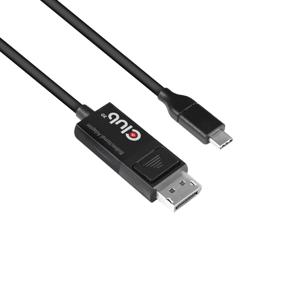 club3D CAC-1557 USB-C-displaykabel USB-C / DisplayPort Adapterkabel USB-C stekker, DisplayPort-stekker 1.80 m Zwart Vlambestendig