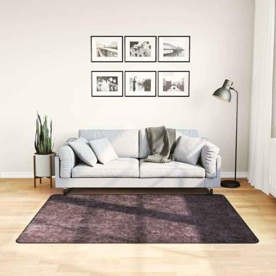 VidaXL Vloerkleed wasbaar anti-slip 120x170 cm antracietkleurig