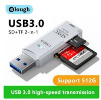 2 In 1 Kaartlezer 512GB - Usb 3.0 - Micro Sd Tf Kaart Geheugenlezer - Hoge Snelheid - Multi-Card Writer - Adapter Flash Drive - Wit - thumbnail