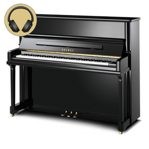 Yamaha P124 M SH3 PE messing silent piano (zwart hoogglans)