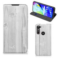 Motorola Moto G8 Power Book | Wallet Case | White Wood