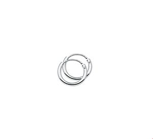 TFT Creolen Ronde Buis Zilver Gerhodineerd Glanzend 1.3 mm x 11 mm