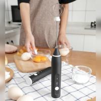 Keuken elektrische hand held ei klopper melk koffie mixer RVS mini handvat mixer (zwart)