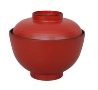 Rood/Zwarte Kom - Lacquerware - 10.8 x 6.35cm 300ml - thumbnail