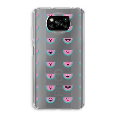 Smiley watermeloenprint: Xiaomi Poco X3 NFC Transparant Hoesje