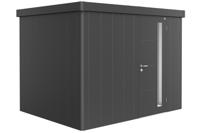 Biohort Metalen tuinhuis Neo - Enkele deur - Donkergrijs - 2C (292x236 cm)- Plat dak- Metaal- Biohort