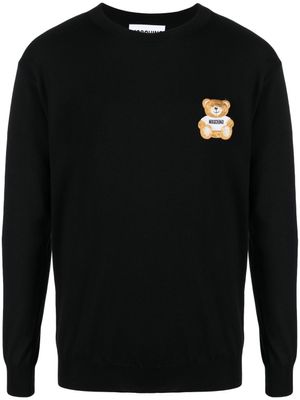 Moschino pull à patch Teddy Bear - Noir