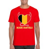 Rood Belgie duivels hart shirt heren - thumbnail