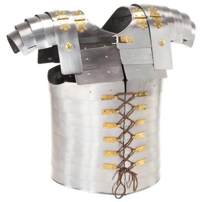 Lichaamsharnas Romeins replica LARP staal zilverkleurig