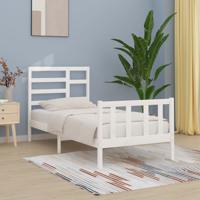 Bedframe zonder matras massief grenenhout wit 90x200 cm
