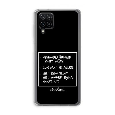 Mijn Motto's: Samsung Galaxy A12 Transparant Hoesje