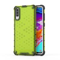 Schokbestendig honingraat PC + TPU Case voor Galaxy A70 (groen)