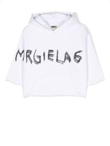 MM6 Maison Margiela Kids hoodie à logo imprimé - Blanc