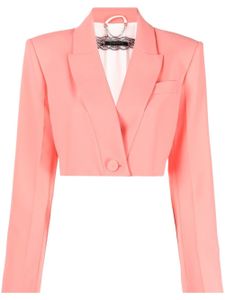 Patrizia Pepe blazer crop à revers pointus - Rose