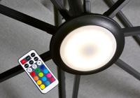 Parasolverlichting LED veelkleurig zwart zonwering - Platinum