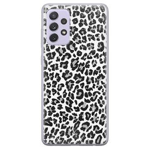 Samsung Galaxy A72 siliconen telefoonhoesje - Luipaard grijs