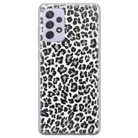 Samsung Galaxy A72 siliconen telefoonhoesje - Luipaard grijs