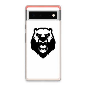 Angry Bear (white): Google Pixel 6 Transparant Hoesje