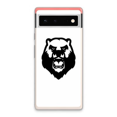 Angry Bear (white): Google Pixel 6 Transparant Hoesje